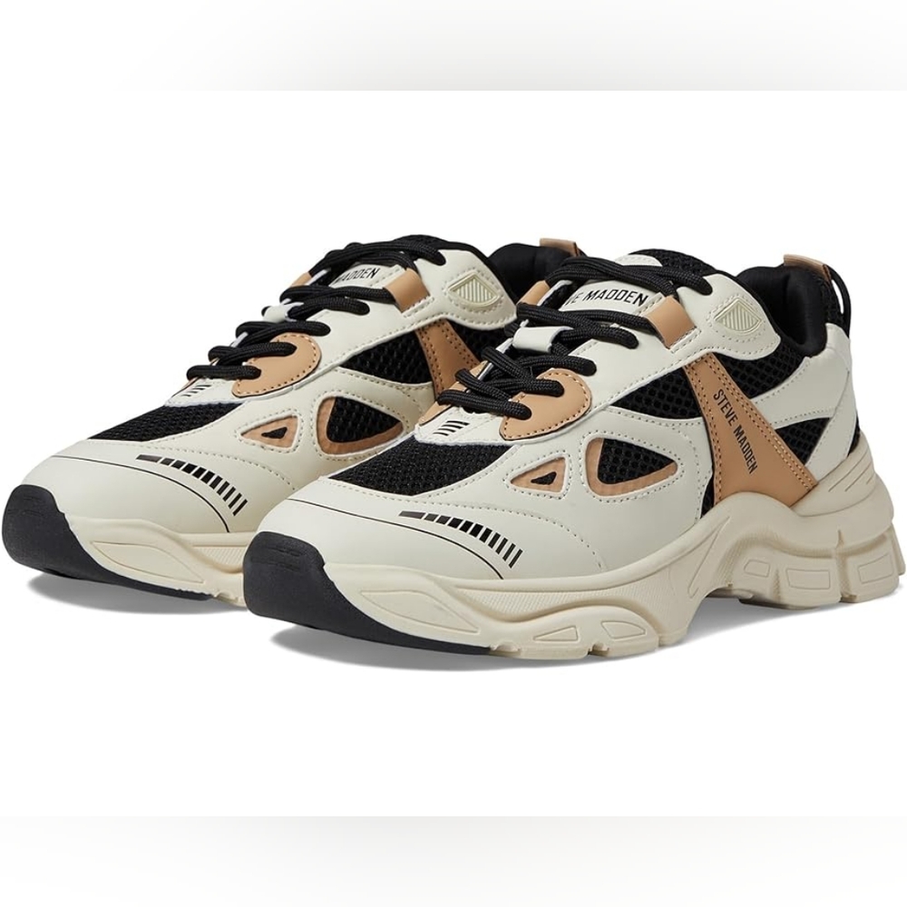 Steve Madden Clydie Black/Tan Sneakers